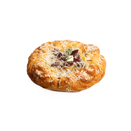 Potato Leek Gratin & Beef Bacon Brioche